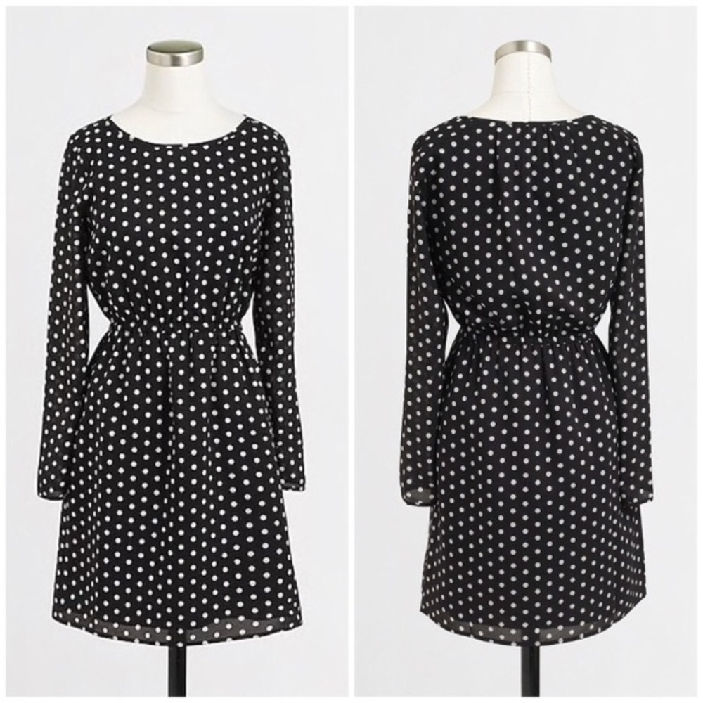 J Crew Polka Dot Dress Sz 8 petite